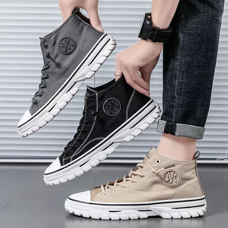 Max - Baskets montantes élégantes avec surpiqûres contrastées pour un look sportif