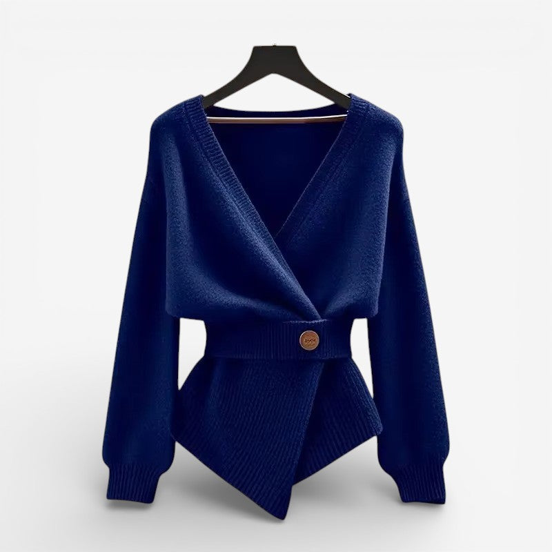 Meliora - Long Sleeve Cardigan with V-Neck and Belted Waist