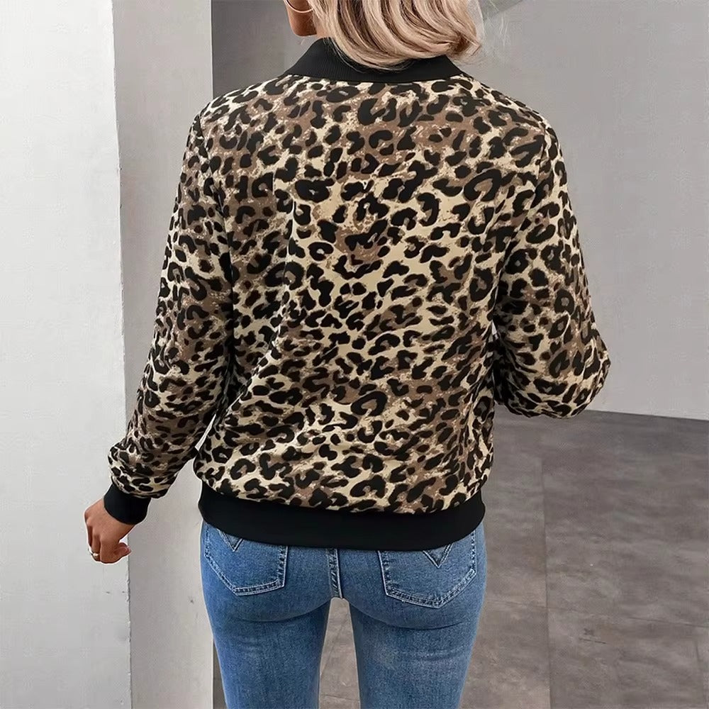 Isabella – Veste aviateur en polyester avec poignets côtelés et fermeture devant