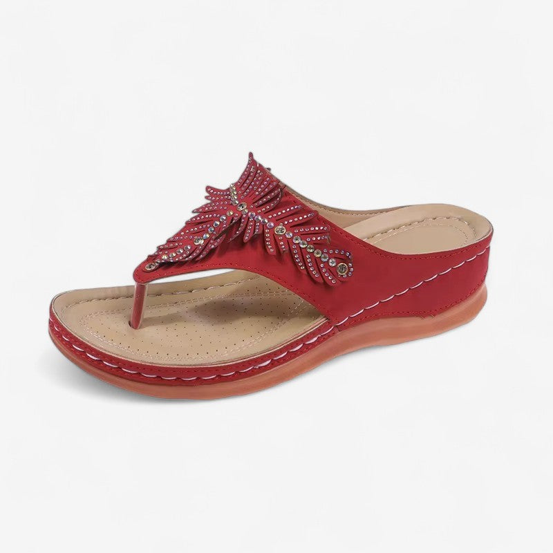 Naomi - Sandali open toe con zeppa e dettagli decorativi