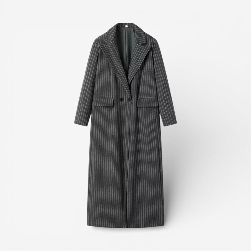 Capri - Long sleeve coat with stripe design and button closure