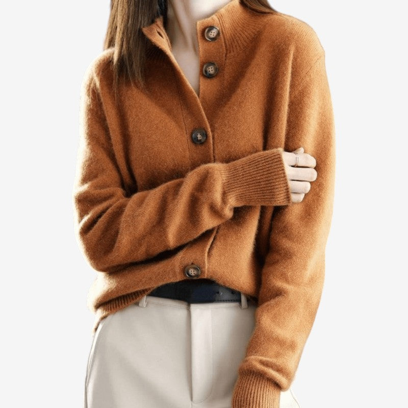 Lacey - Kardigan z długim rękawem i zapięciem na guziki | Standardowy krój do codziennego noszenia | Rozmiary XS–3XL | Beżowy, Khaki, Brązowy, Niebieski, Czarny
