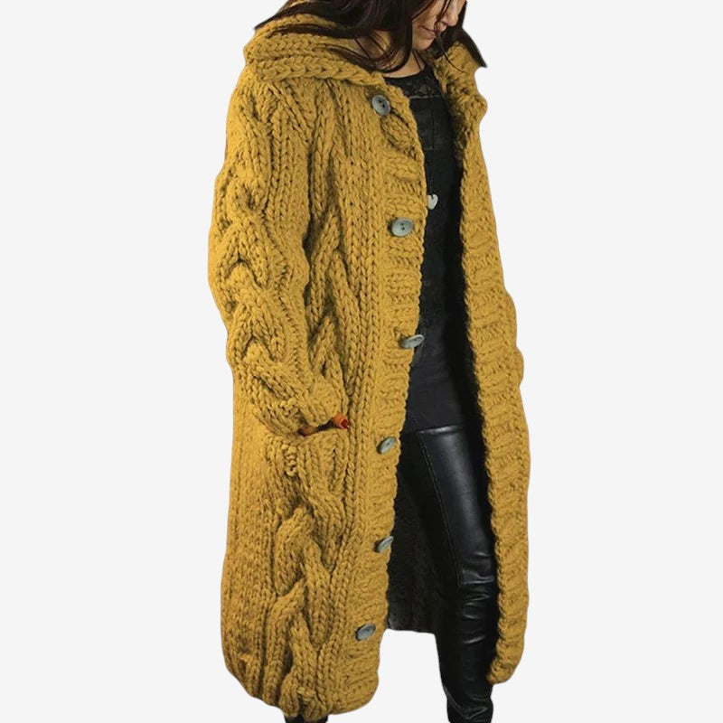 Poppy - Long Sleeve Oversized Cardigan with Button Closure