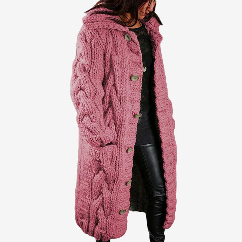 Poppy - Long Sleeve Oversized Cardigan with Button Closure