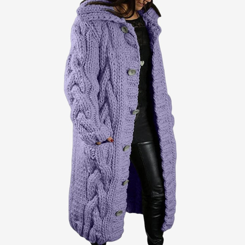Poppy - Long Sleeve Oversized Cardigan with Button Closure