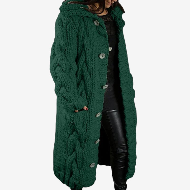 Poppy - Long Sleeve Oversized Cardigan with Button Closure