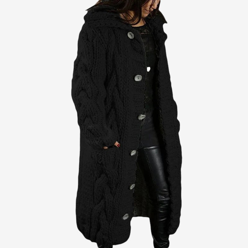 Poppy - Long Sleeve Oversized Cardigan with Button Closure