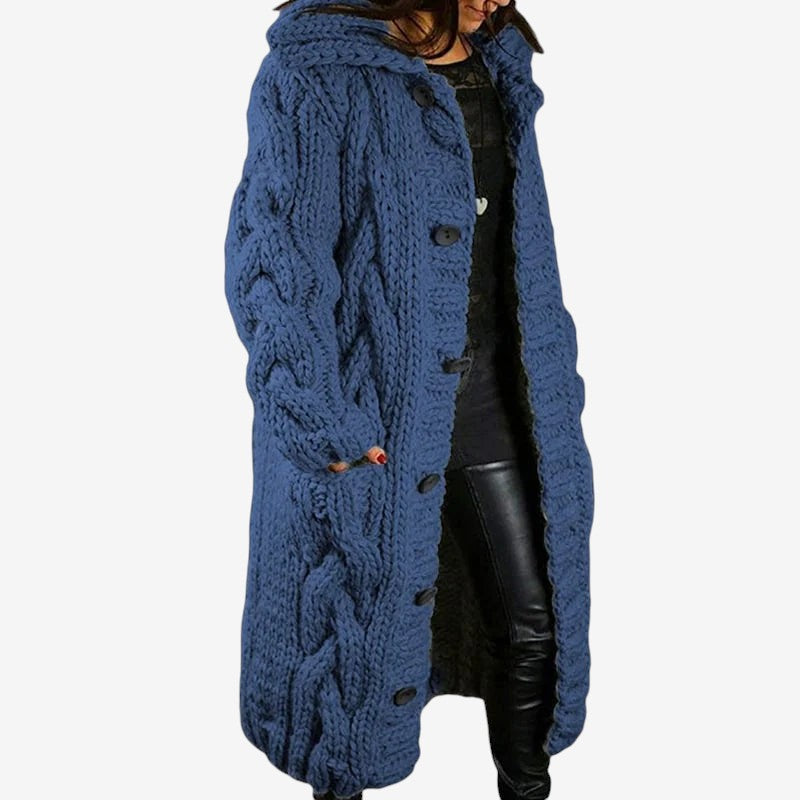 Poppy - Long Sleeve Oversized Cardigan with Button Closure