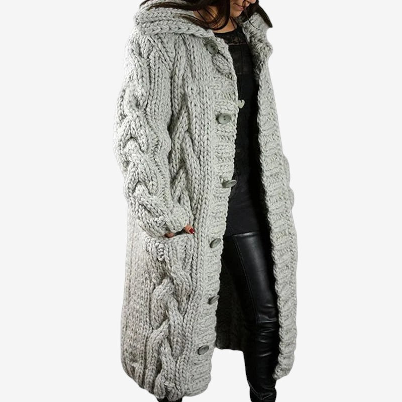 Poppy - Long Sleeve Oversized Cardigan with Button Closure
