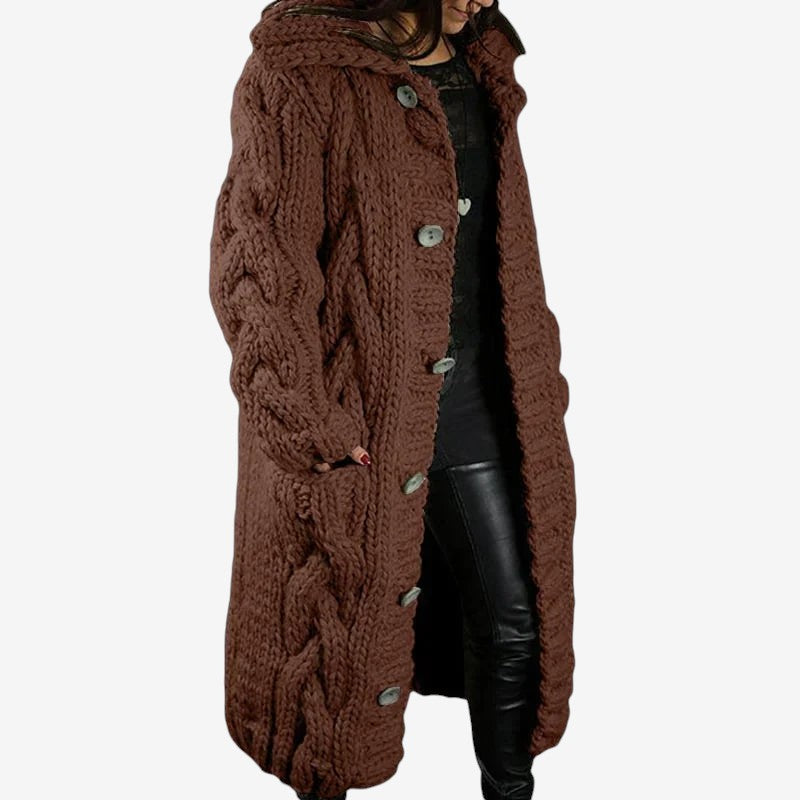Poppy - Long Sleeve Oversized Cardigan with Button Closure