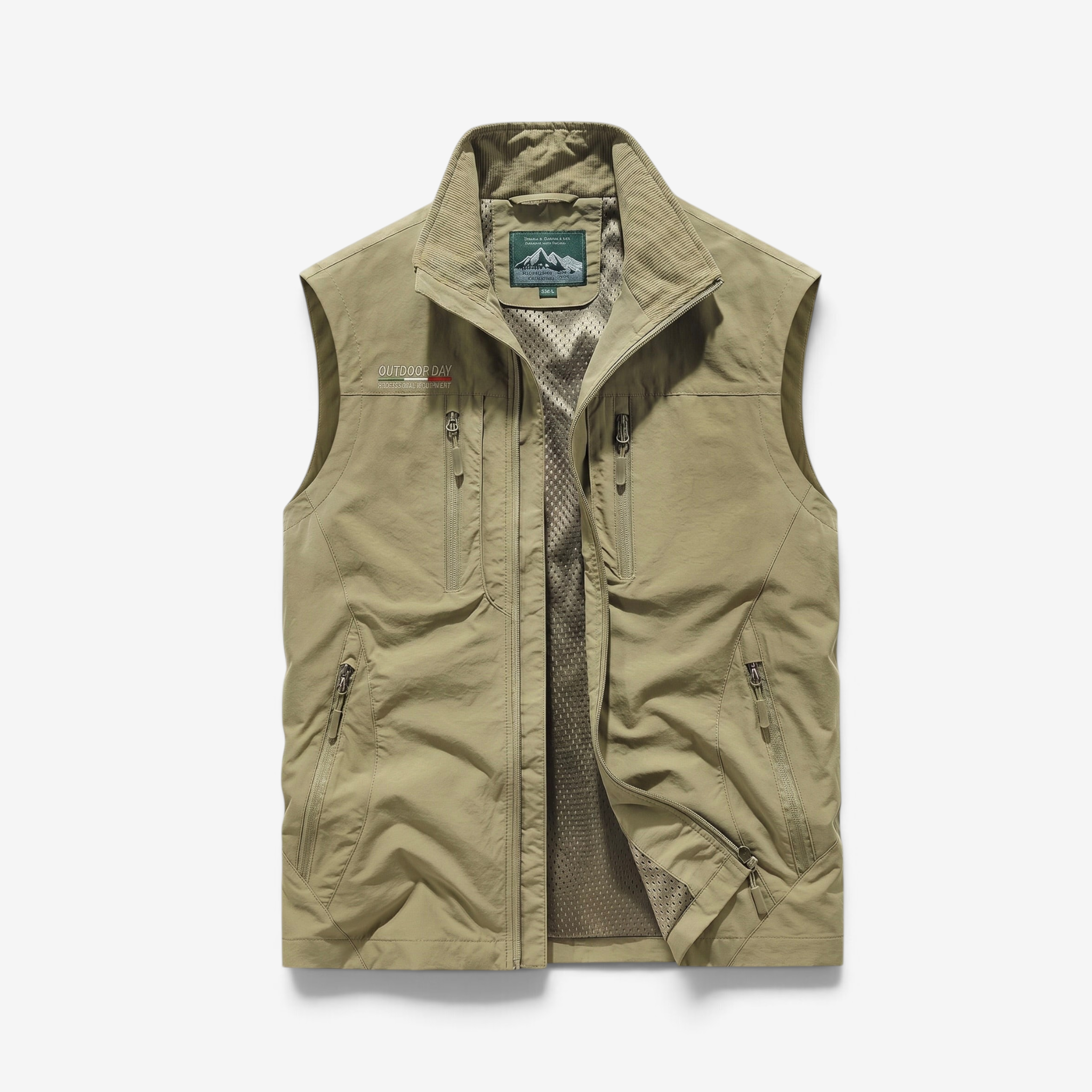 Gilet cargo leggero da uomo con numerose tasche con cerniera