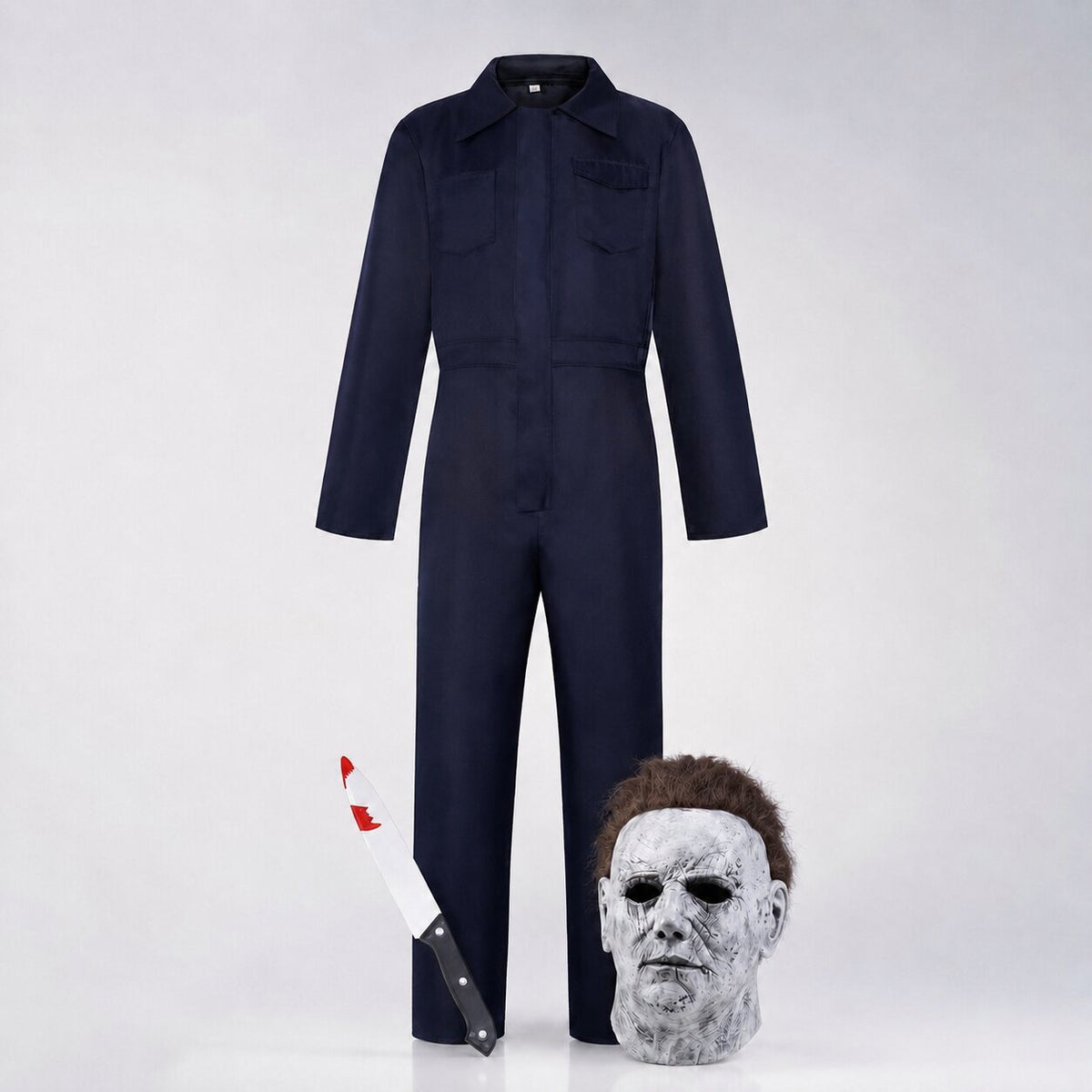 Kostým Michaela Myersa na Halloween od MaskForge – s maskou a atrapou noža