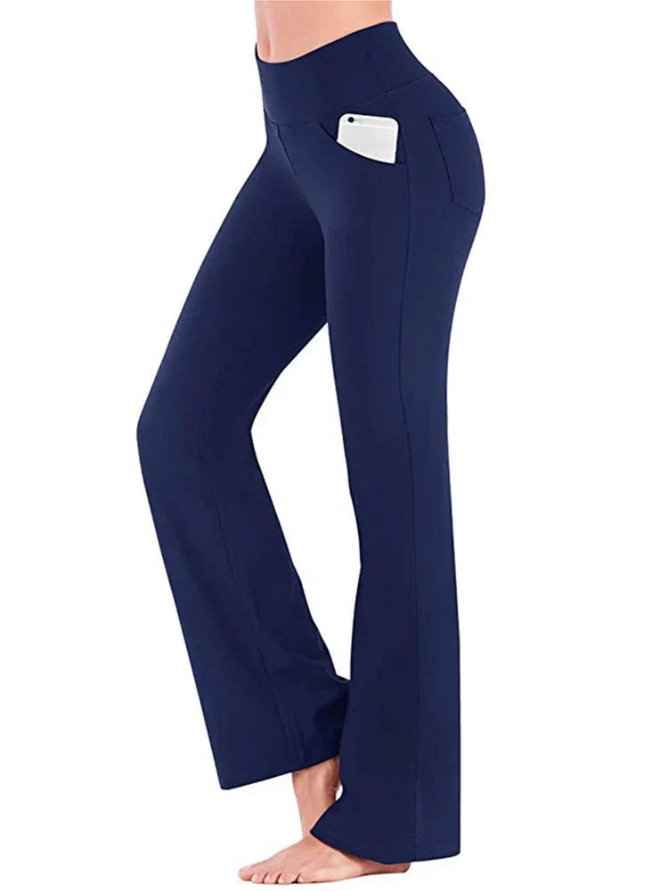 Zoe - Pantaloni de yoga evazați cu talie înaltă și buzunare funcționale