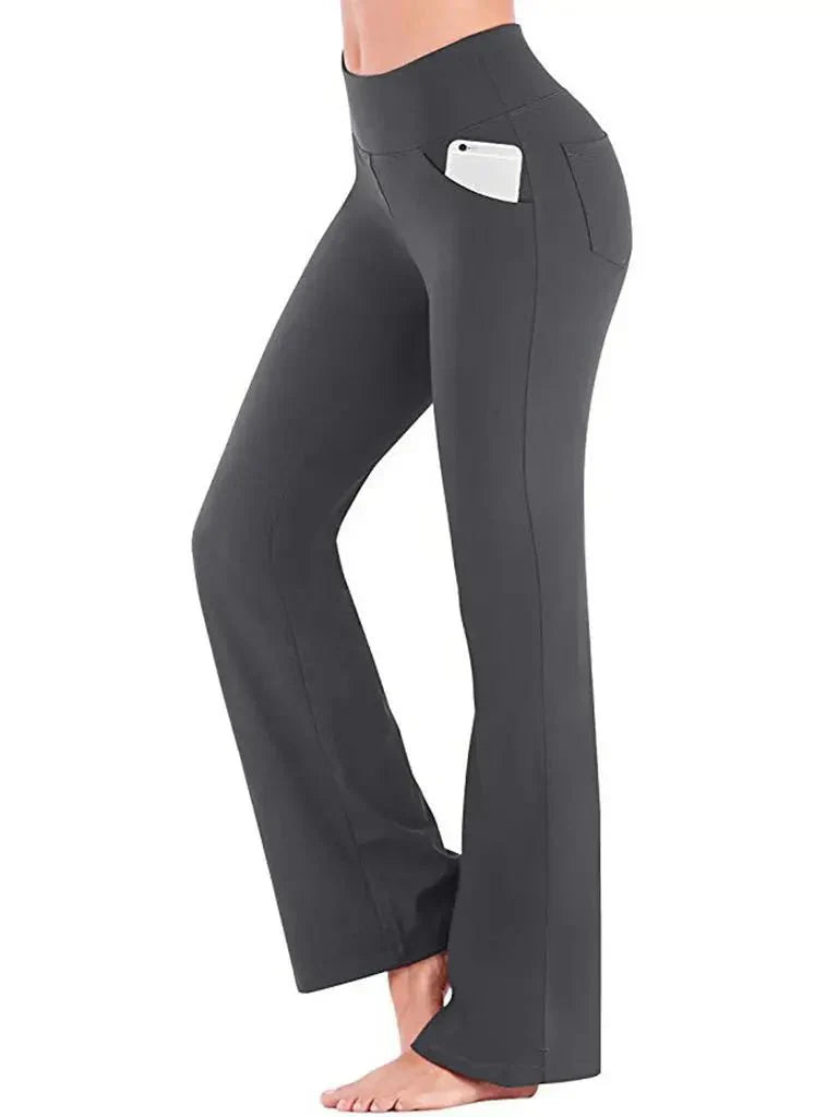 Zoe - Pantaloni de yoga evazați cu talie înaltă și buzunare funcționale