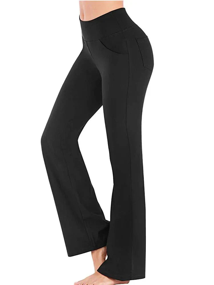 Zoe - Pantaloni de yoga evazați cu talie înaltă și buzunare funcționale