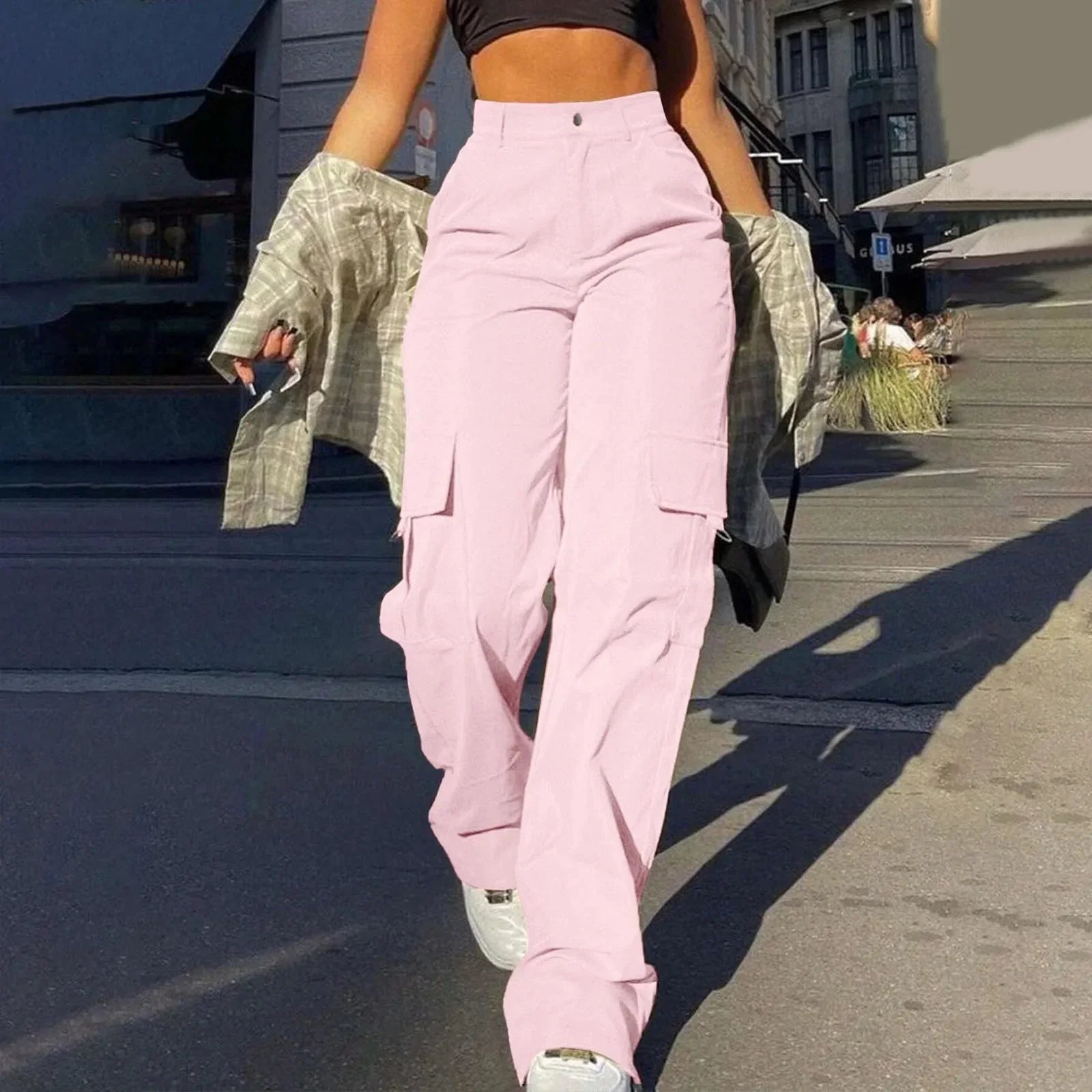 Evelyn - Pantalon large élégant avec taille haute et devant plissé