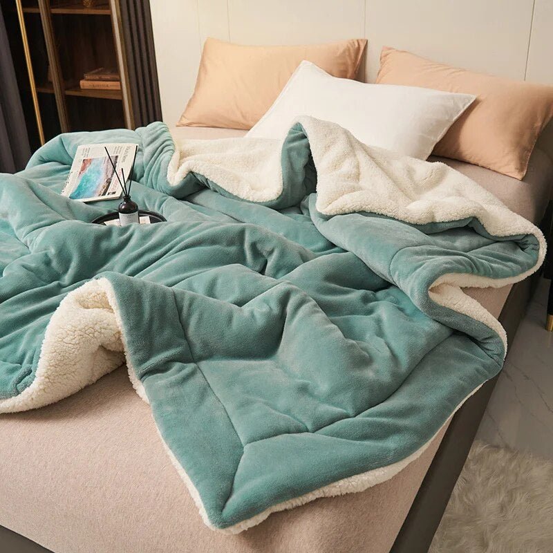 CloudWrap - Coperta in pile ultra morbida con fodera in Sherpa peluche per un comfort accogliente