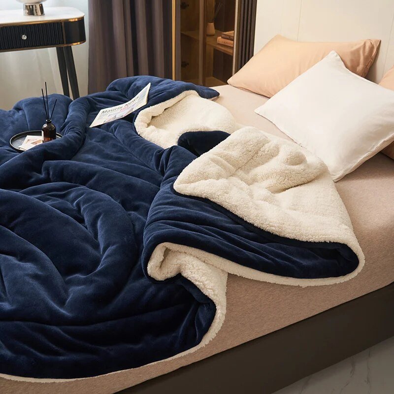 CloudWrap - Pătură fleece ultra-moale cu căptușeală plușată Sherpa pentru confort plăcut