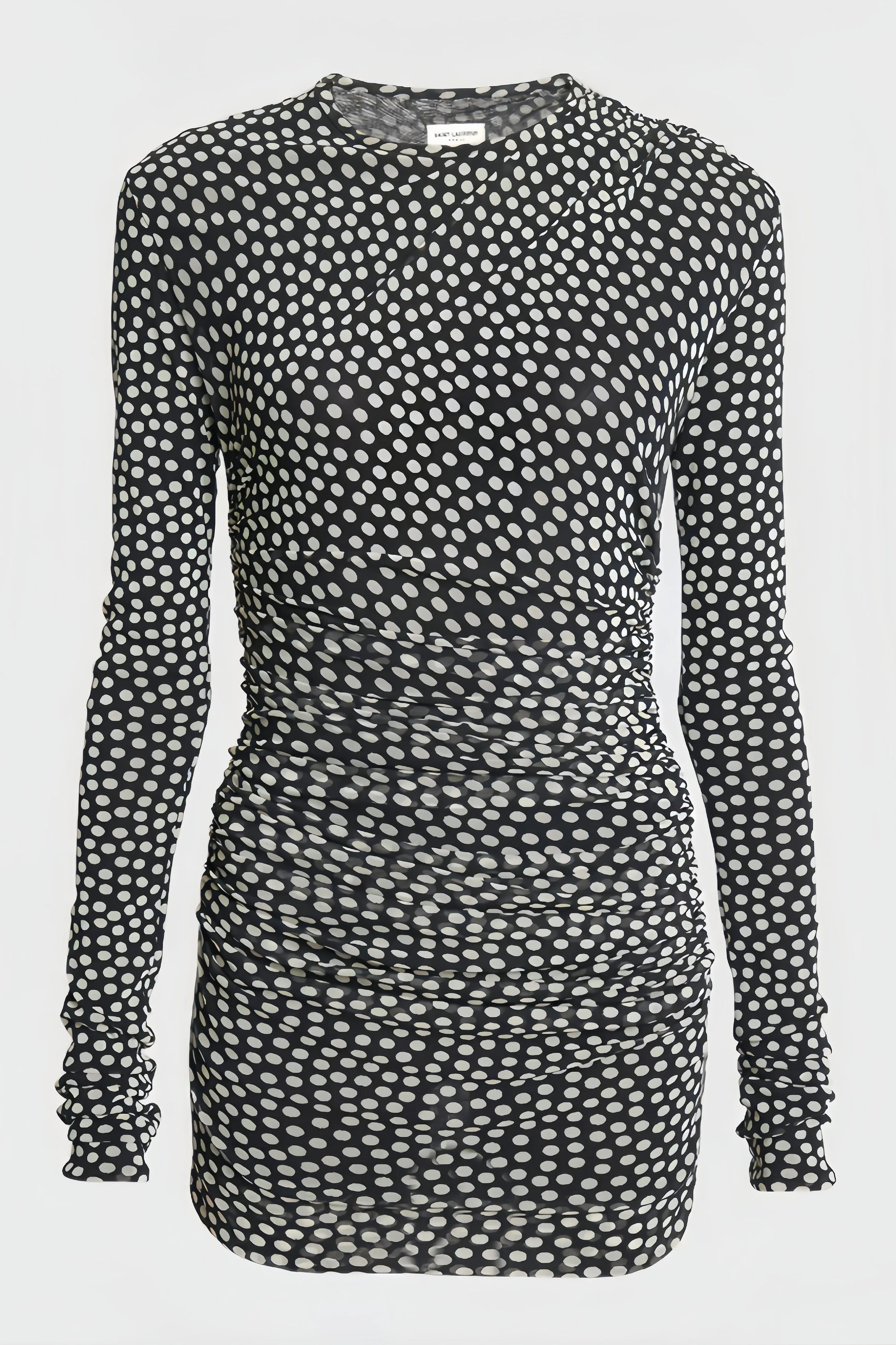 Sophia – Chic mini dress with long sleeves and polka dot patterns
