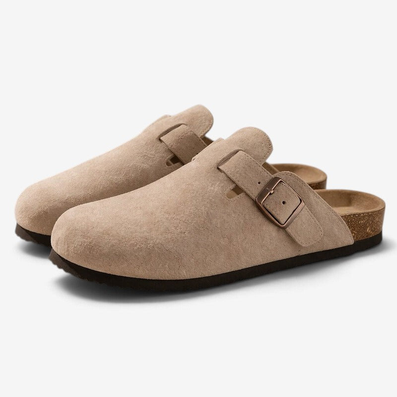 CorkStep - Suede Clogs With Adjustable Buckle
