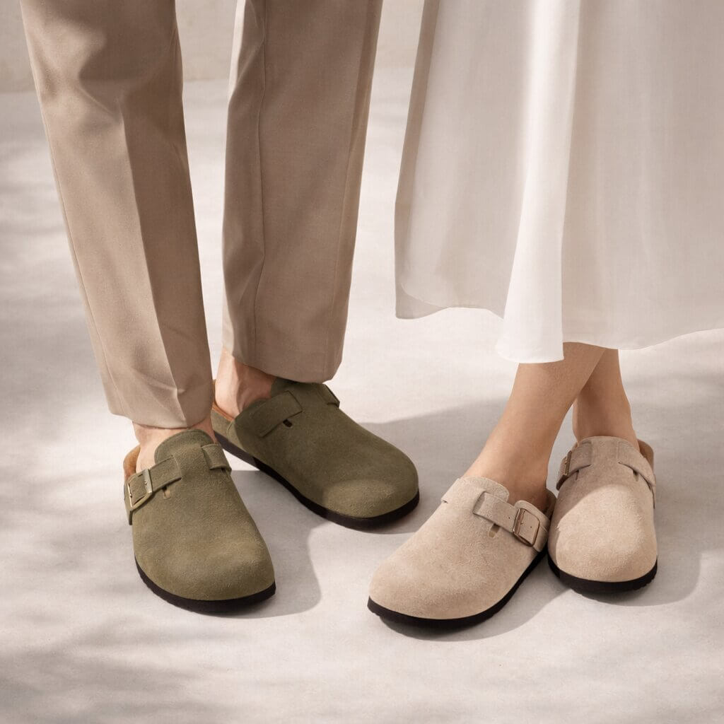CorkStep - Suede Clogs With Adjustable Buckle