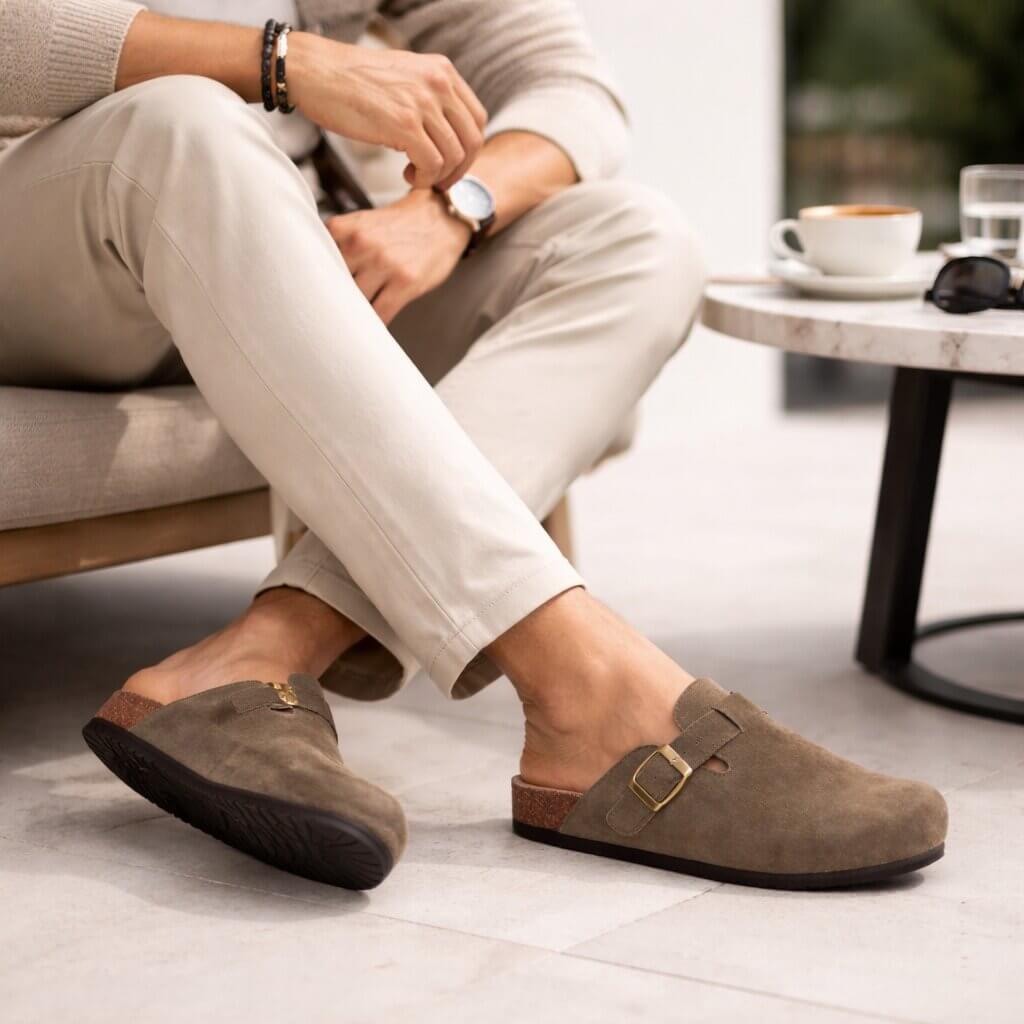 CorkStep - Suede Clogs With Adjustable Buckle