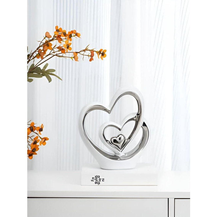 HeartGlow - Sculpture double cœur stylée pour intérieurs modernes