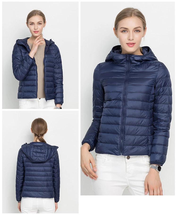 Lena – Stylish lightweight puffer coat with hood and front zipper for everyday wear