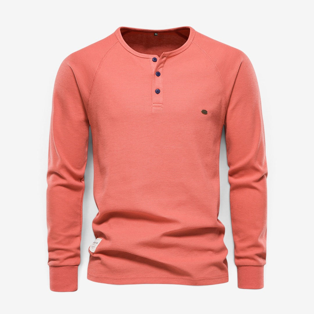 Rafael - Camisa Henley de mangas compridas para homem