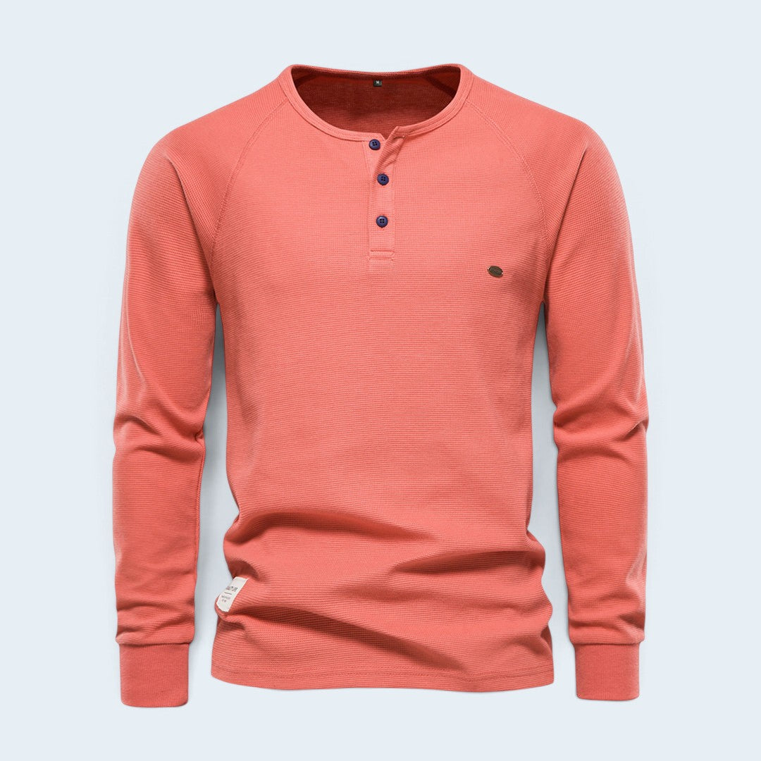 Rafael - Camisa Henley de mangas compridas para homem