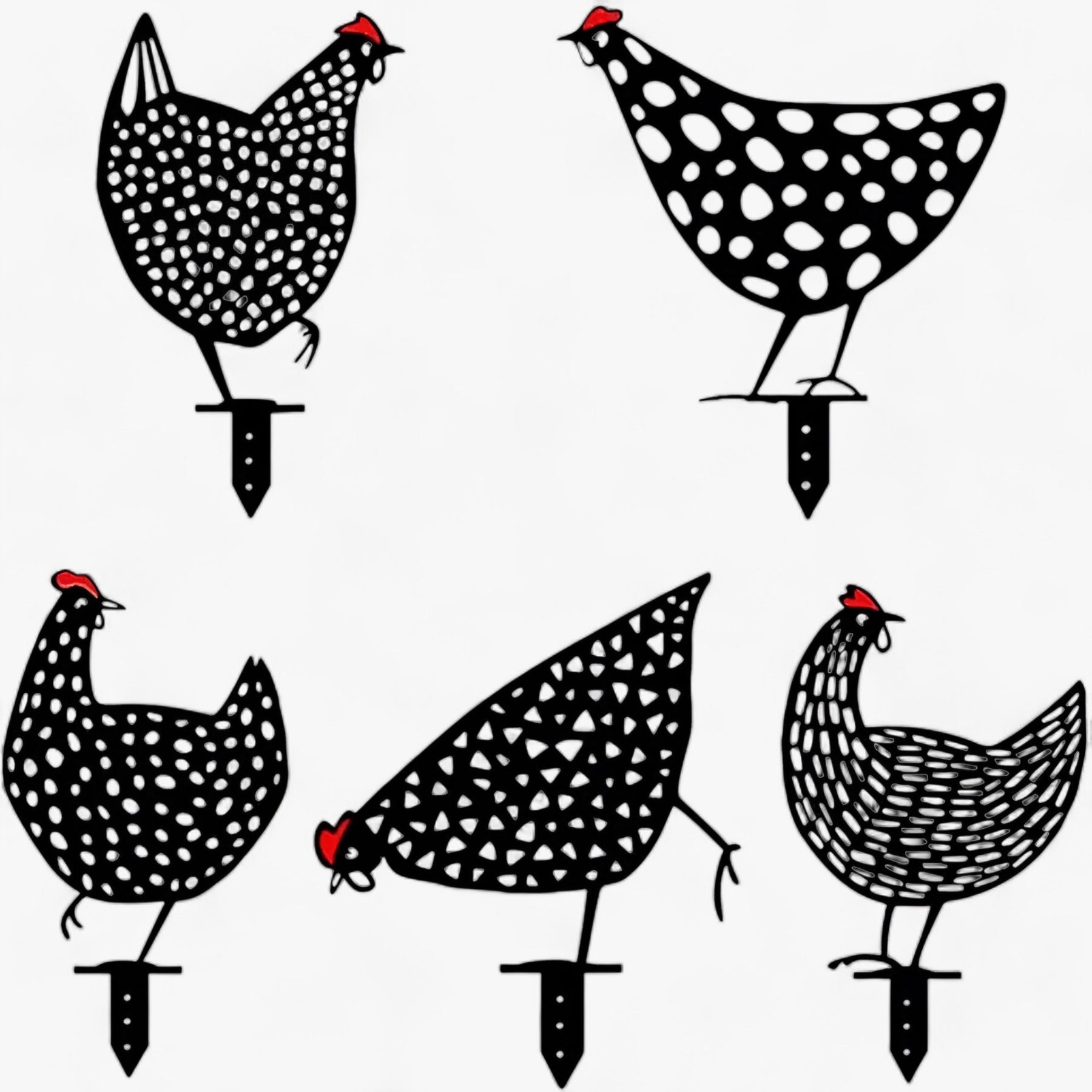 CharmingCluck - Famille de poules en acrylique ludique pour décoration de jardin