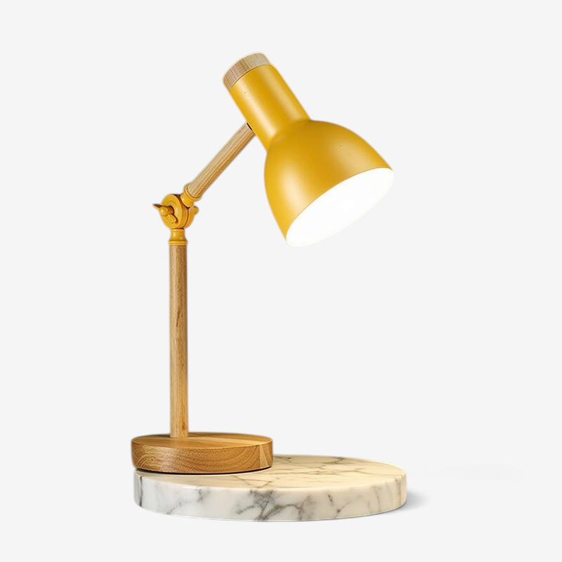 PivotLuma - Lámpara de escritorio de madera con cabezal ajustable