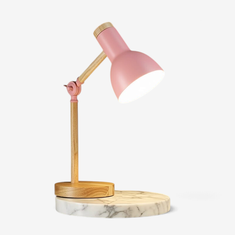 PivotLuma - Lámpara de escritorio de madera con cabezal ajustable