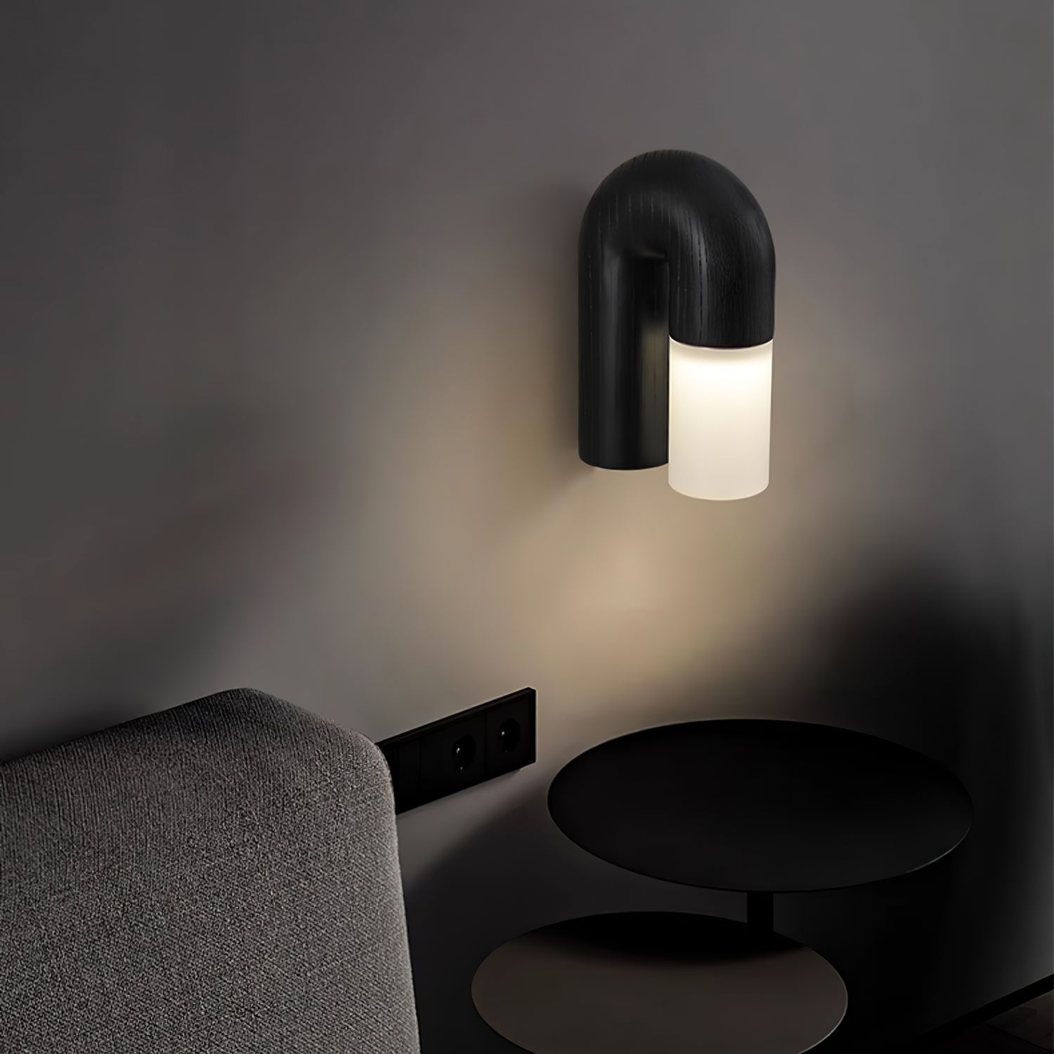 Fjordly - Minimalistyczna drewniana lampa ścienna z miękkim światłem LED