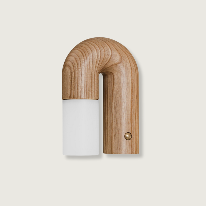 Fjordly - Minimalistyczna drewniana lampa ścienna z miękkim światłem LED