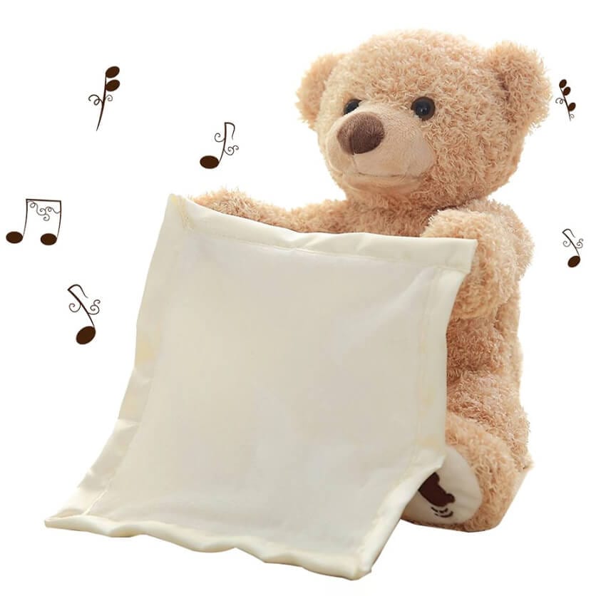 GiggleBear - Animovaný medvídek na schovávanou se zpěvem a hrací funkcí s dekou