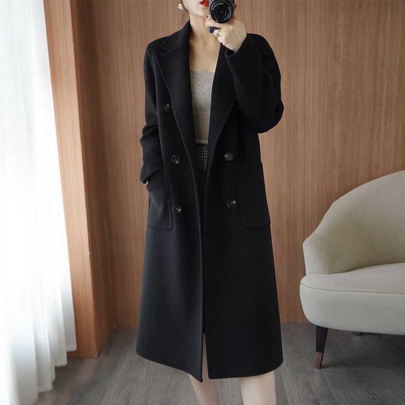 TweedLine – Cappotto oversize in tweed con chiusura monopetto e due tasche laterali