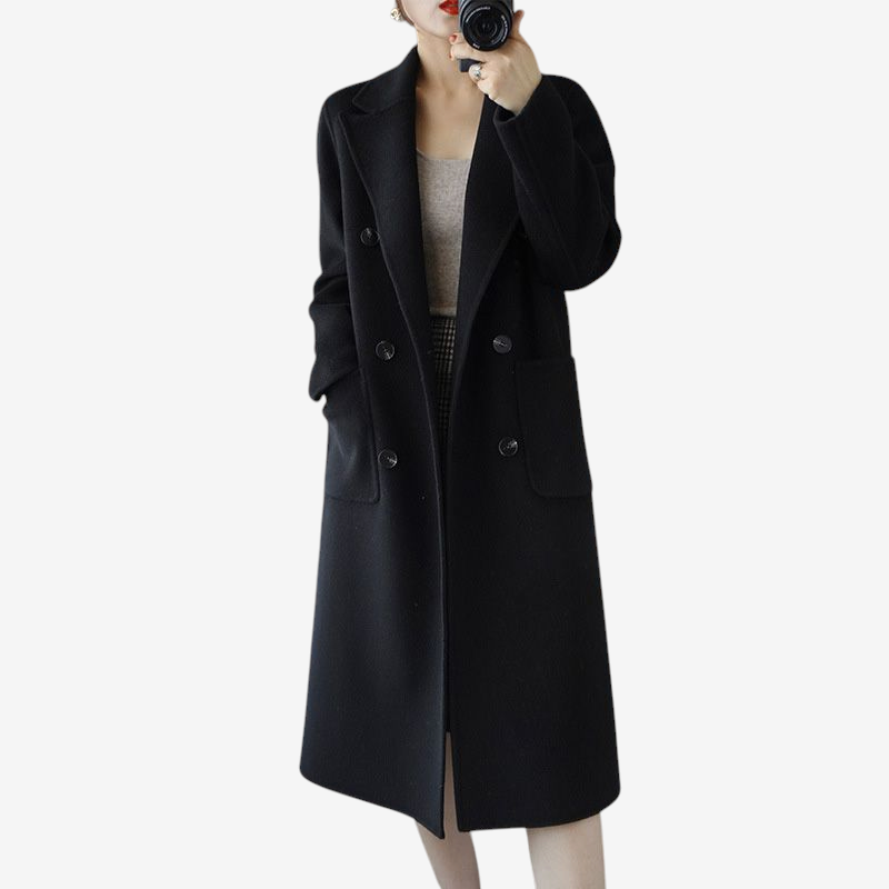 TweedLine – Cappotto oversize in tweed con chiusura monopetto e due tasche laterali