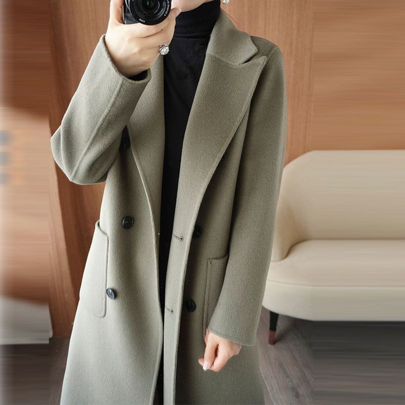 TweedLine – Cappotto oversize in tweed con chiusura monopetto e due tasche laterali