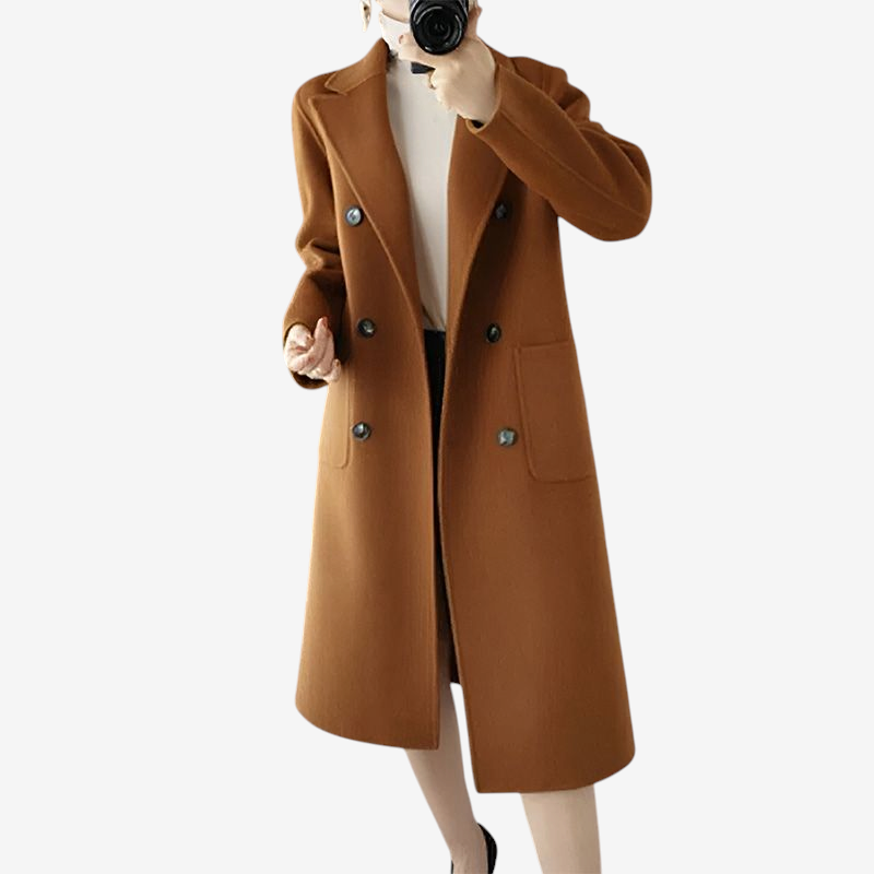TweedLine – Cappotto oversize in tweed con chiusura monopetto e due tasche laterali