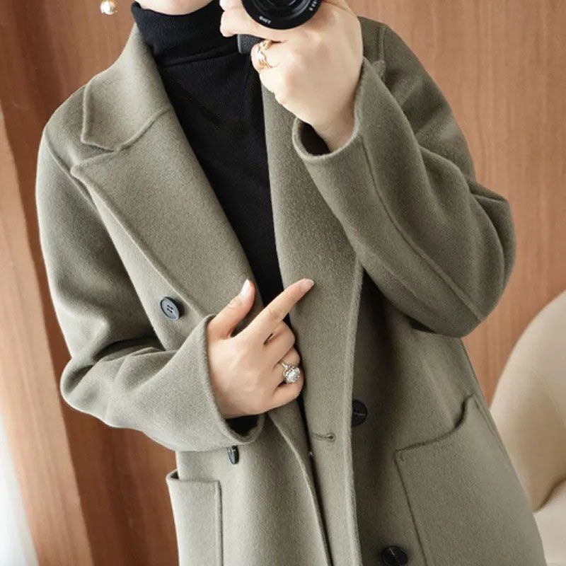 TweedLine – Cappotto oversize in tweed con chiusura monopetto e due tasche laterali