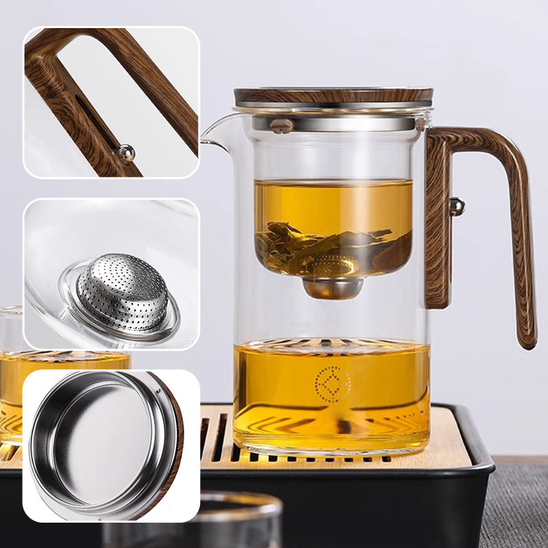 MasterBlend – Teiera in vetro con manico in legno per un’esperienza di infusione fluida
