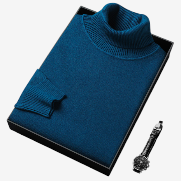 RibTurtle – Turtleneck Sweater with Ribbed Collar and Cuffs