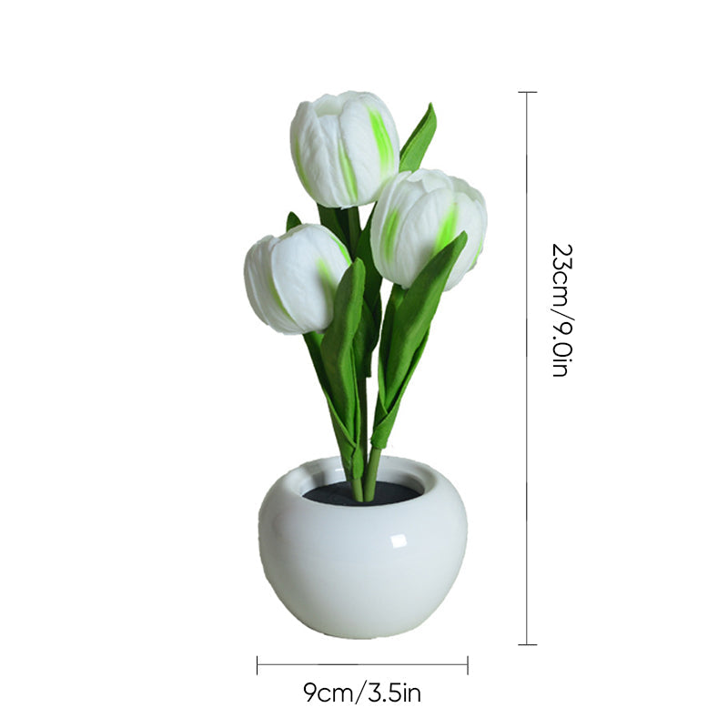 Tulipora - Lámpara de mesa con diseño de tulipán e iluminación LED