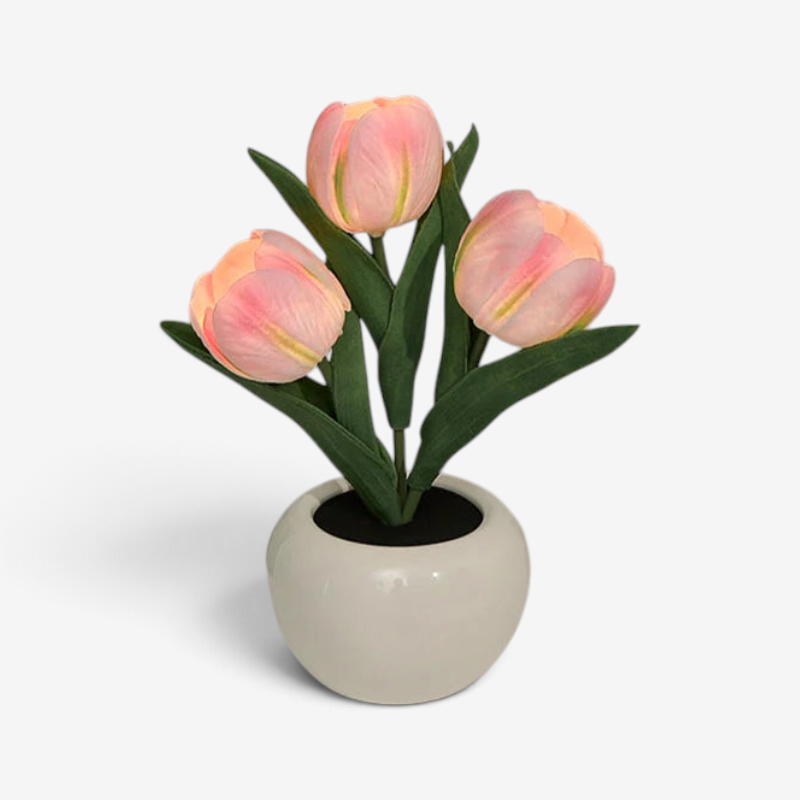 Tulipora - Lámpara de mesa con diseño de tulipán e iluminación LED