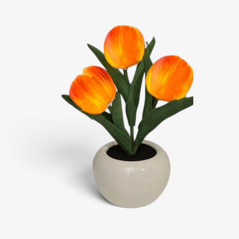 Tulipora - Lámpara de mesa con diseño de tulipán e iluminación LED