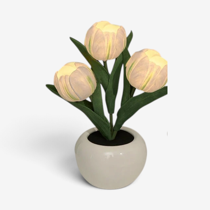 Tulipora - Lámpara de mesa con diseño de tulipán e iluminación LED