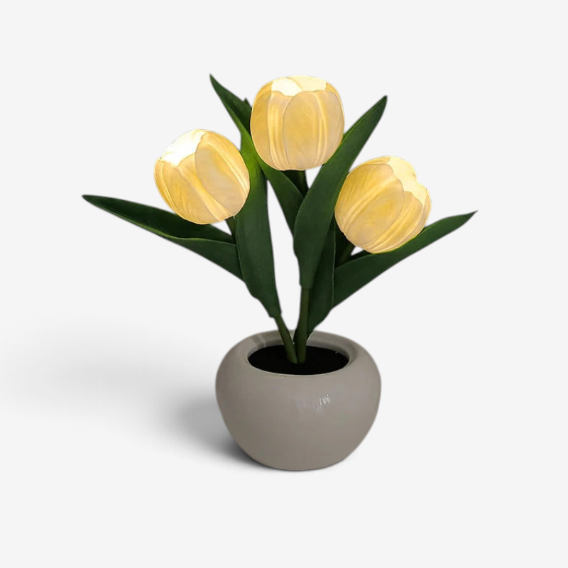 Tulipora - Lámpara de mesa con diseño de tulipán e iluminación LED