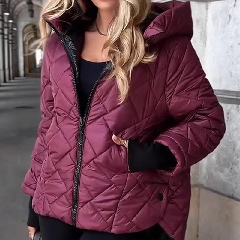QuiltaWear - Geacă matlasată de damă cu model romboidal