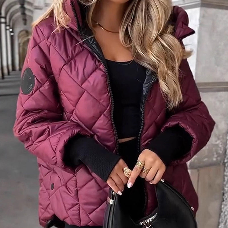 QuiltaWear - Geacă matlasată de damă cu model romboidal